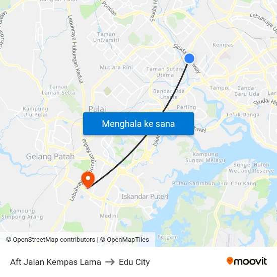 Aft Jalan Kempas Lama to Edu City map