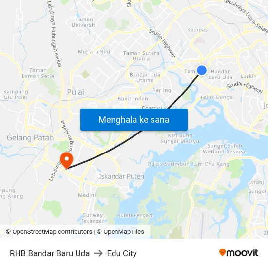 RHB Bandar Baru Uda to Edu City map