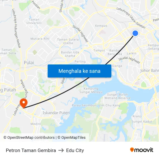 Petron Taman Gembira to Edu City map