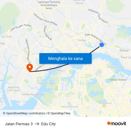 Jalan Permas 3 to Edu City map