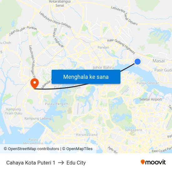 Cahaya Kota Puteri 1 to Edu City map