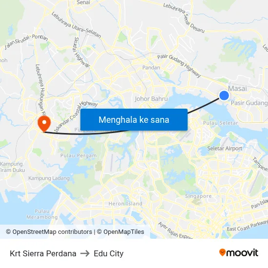 Krt Sierra Perdana to Edu City map