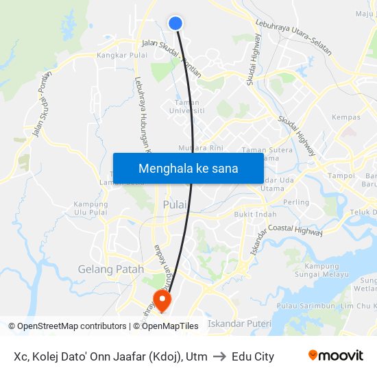 Xc, Kolej Dato' Onn Jaafar (Kdoj), Utm to Edu City map