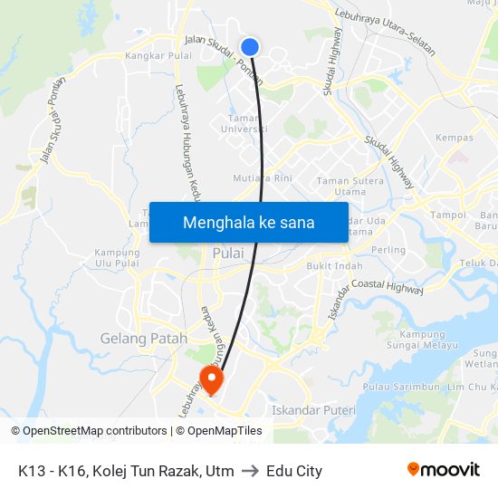 K13 - K16, Kolej Tun Razak, Utm to Edu City map