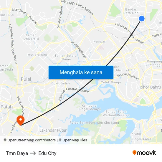 Tmn Daya to Edu City map