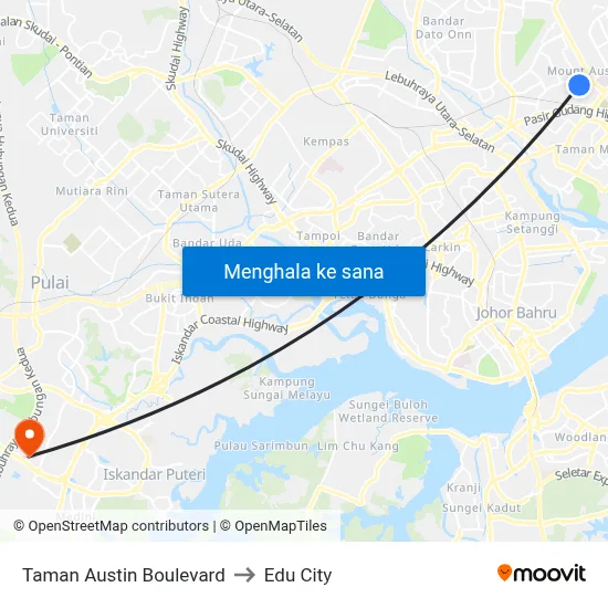 Taman Austin Boulevard to Edu City map