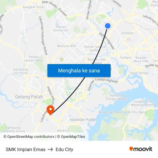 SMK Impian Emas to Edu City map
