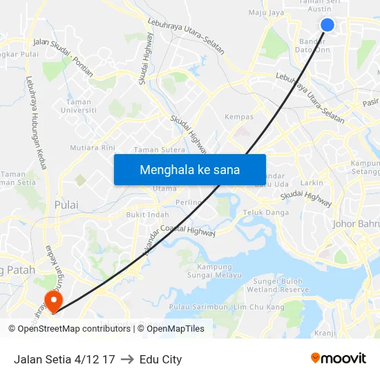 Jalan Setia 4/12 17 to Edu City map