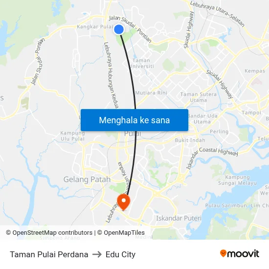 Taman Pulai Perdana to Edu City map