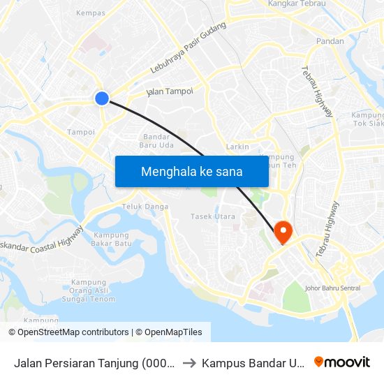 Jalan Persiaran Tanjung (0007756) to Kampus Bandar UTHM map