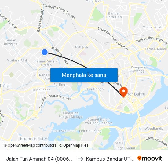 Jalan Tun Aminah 04 (0006537) to Kampus Bandar UTHM map