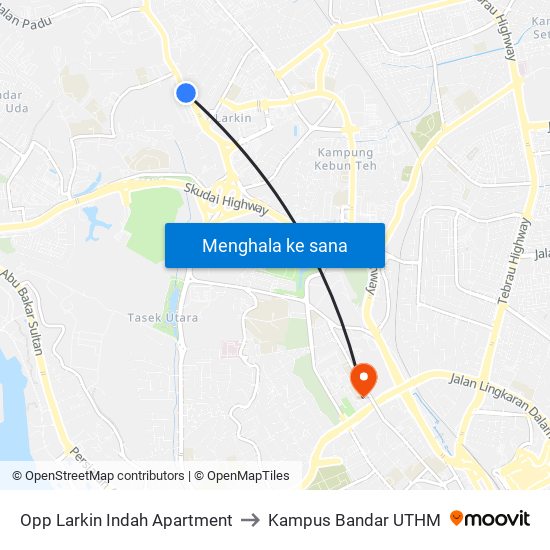 Opp Larkin Indah Apartment to Kampus Bandar UTHM map