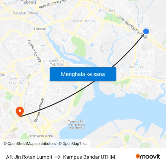 Aft Jln Rotan Lumpit to Kampus Bandar UTHM map