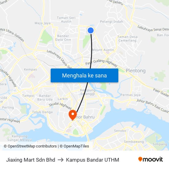 Jiaxing Mart Sdn Bhd to Kampus Bandar UTHM map