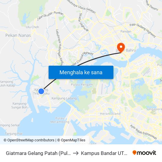 Giatmara Gelang Patah (Pulai) to Kampus Bandar UTHM map