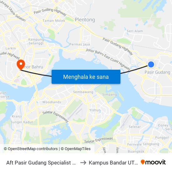 Aft Kpj Pasir Gudang to Kampus Bandar UTHM map