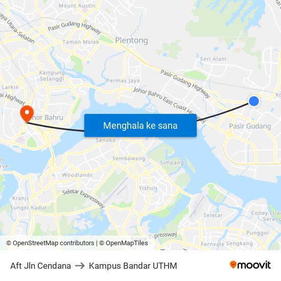 Aft Jln Cendana to Kampus Bandar UTHM map