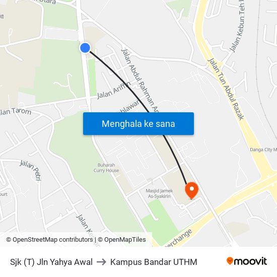 Sjk (T) Jln Yahya Awal to Kampus Bandar UTHM map