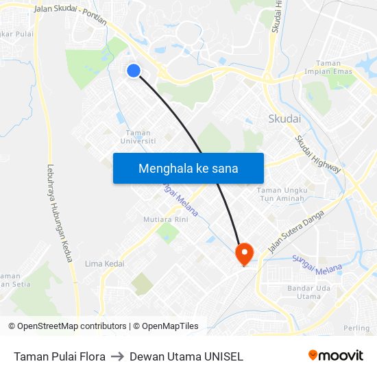 Jalan Teratai 06 (0004323) to Dewan Utama UNISEL map