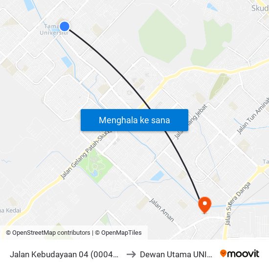 Jalan Kebudayaan 04 (0004367) to Dewan Utama UNISEL map