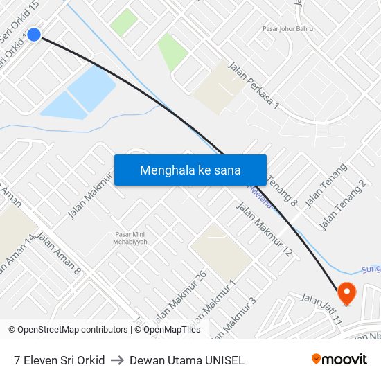 7 Eleven Sri Orkid to Dewan Utama UNISEL map