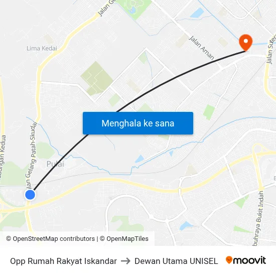 Opp Rumah Rakyat Iskandar to Dewan Utama UNISEL map