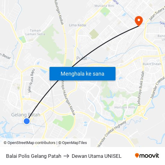 Jalan Ulu Choh 02 (0002912) to Dewan Utama UNISEL map