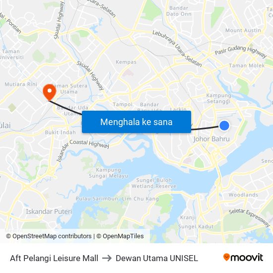 Aft Pelangi Leisure Mall to Dewan Utama UNISEL map