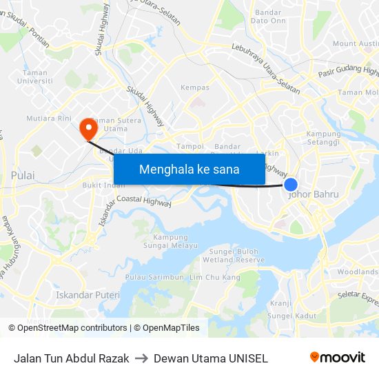 Jalan Tun Abdul Razak to Dewan Utama UNISEL map