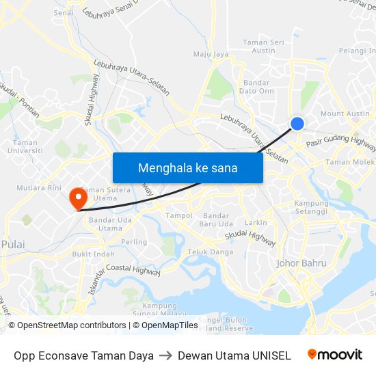 Opp Econsave Taman Daya to Dewan Utama UNISEL map