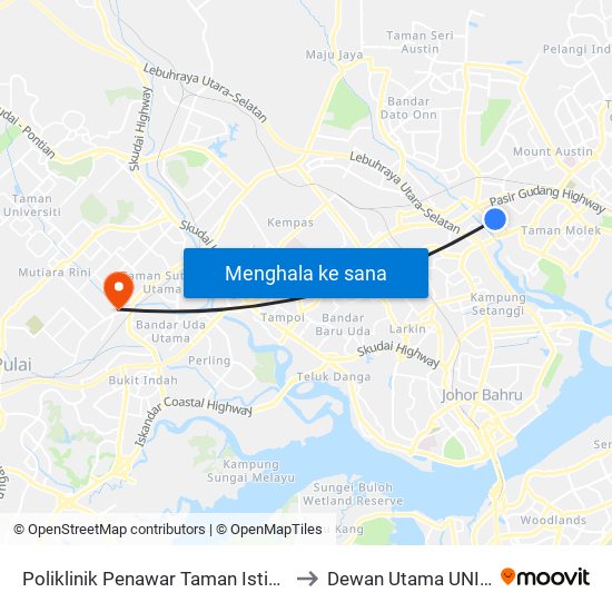 Poliklinik Penawar Taman Istimewa to Dewan Utama UNISEL map