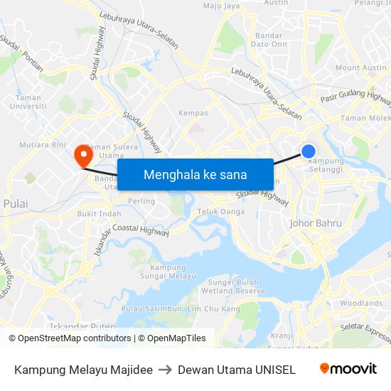 Kampung Melayu Majidee to Dewan Utama UNISEL map