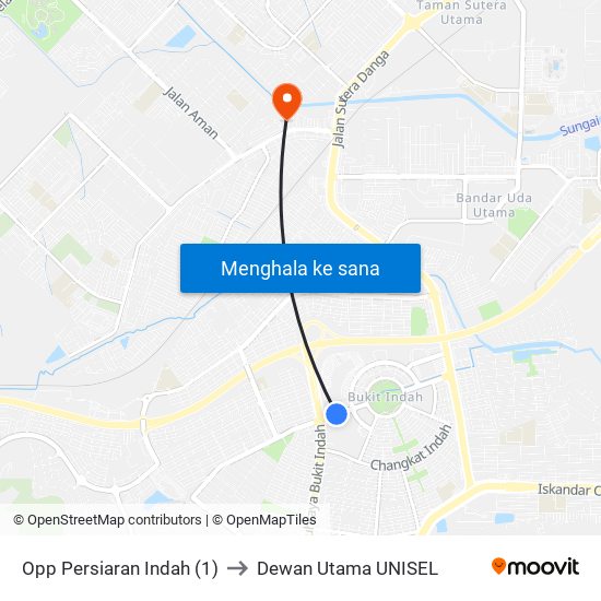 Opp Persiaran Indah (1) to Dewan Utama UNISEL map