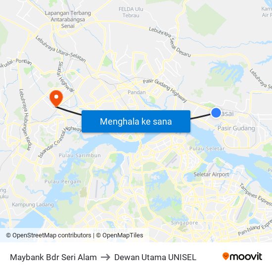 Maybank Bdr Seri Alam to Dewan Utama UNISEL map