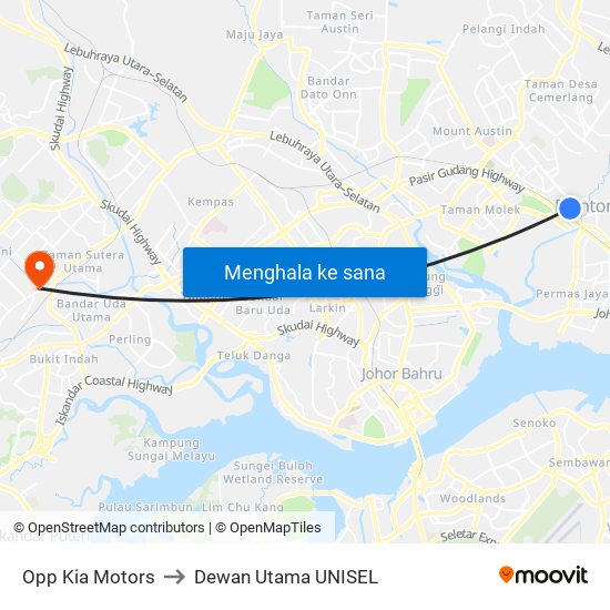 Opp Kia Motors to Dewan Utama UNISEL map