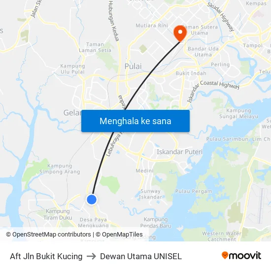 Aft Jln Bukit Kucing to Dewan Utama UNISEL map