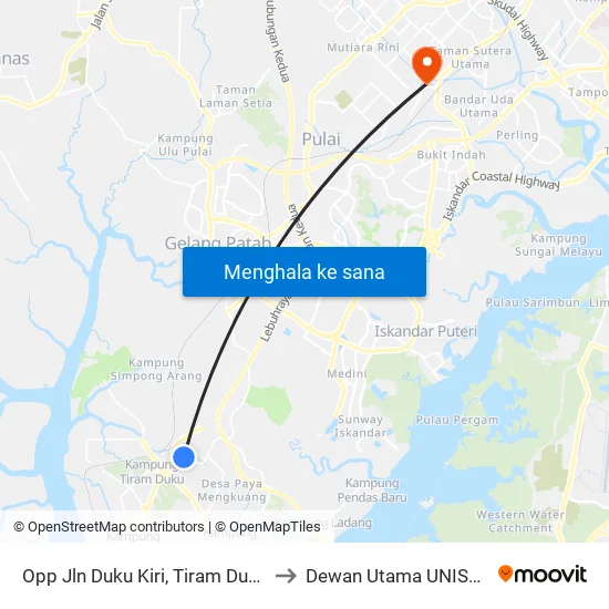 Opp Jln Duku Kiri, Tiram Duku to Dewan Utama UNISEL map