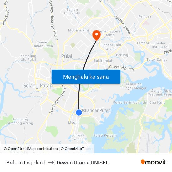 Bef Jln Legoland to Dewan Utama UNISEL map