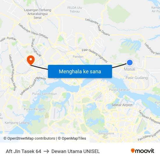 Aft Jln Tasek 64 to Dewan Utama UNISEL map