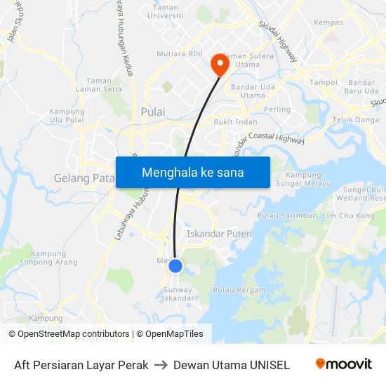 Aft Persiaran Layar Perak to Dewan Utama UNISEL map