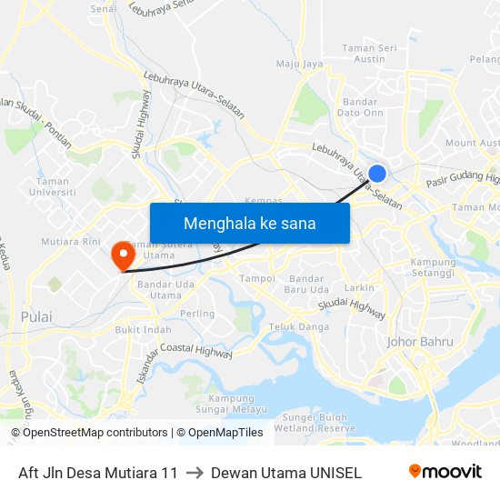 Aft Jln Desa Mutiara 11 to Dewan Utama UNISEL map