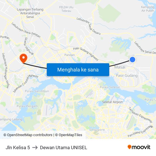 Jln Kelisa 5 to Dewan Utama UNISEL map