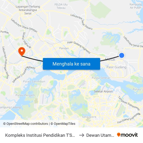 Kompleks Institusi Pendidikan T'Scientex Pasir Gudang to Dewan Utama UNISEL map