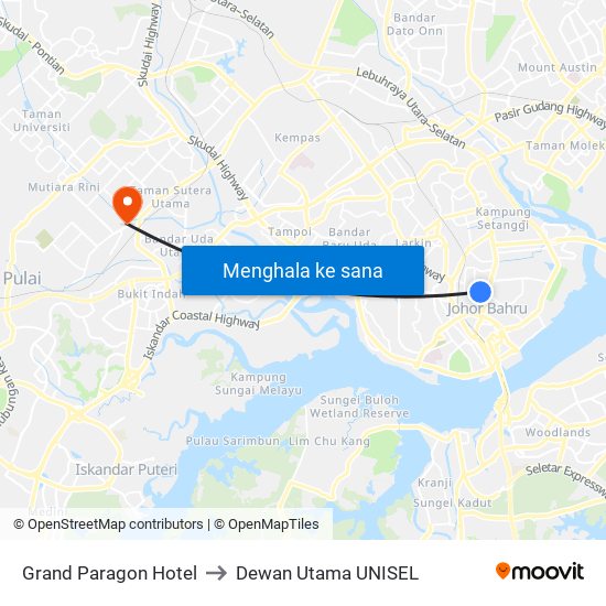 Grand Paragon Hotel to Dewan Utama UNISEL map