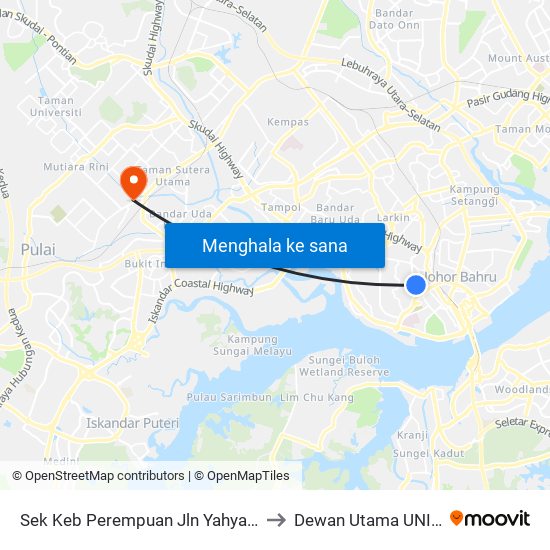 Sek Keb Perempuan Jln Yahya Awal to Dewan Utama UNISEL map