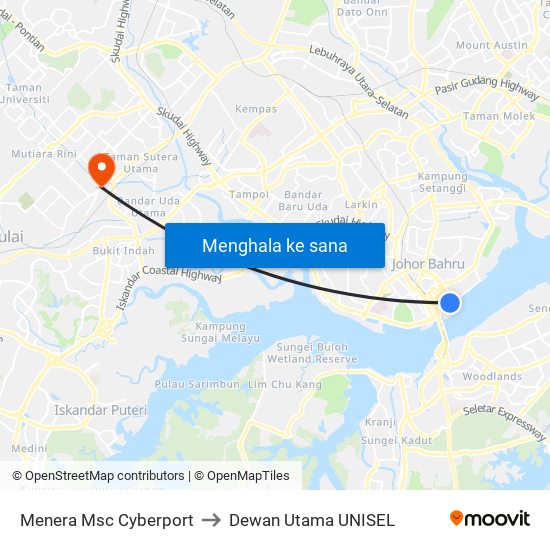 Menera Msc Cyberport to Dewan Utama UNISEL map