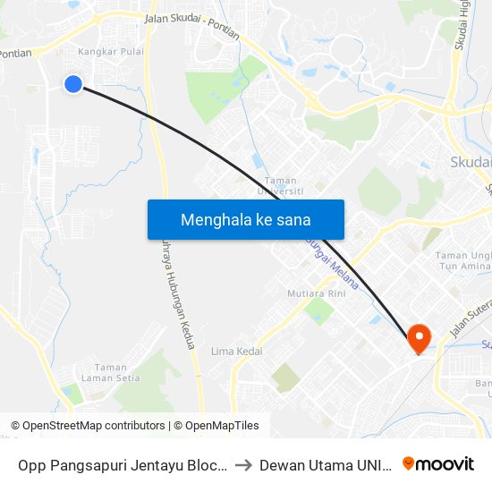 Opp Pangsapuri Jentayu Block B1 to Dewan Utama UNISEL map