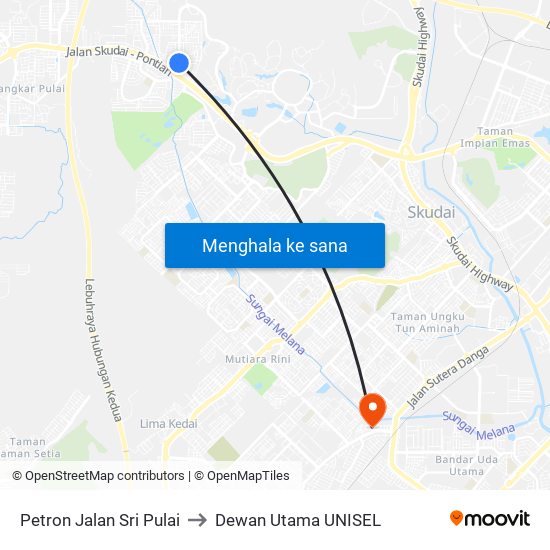 Petron Jalan Sri Pulai to Dewan Utama UNISEL map