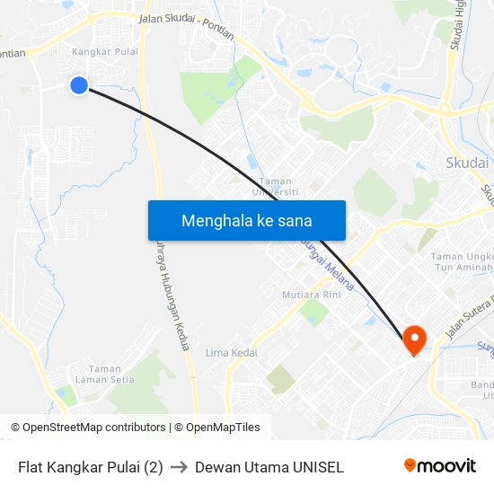 Flat Kangkar Pulai (2) to Dewan Utama UNISEL map