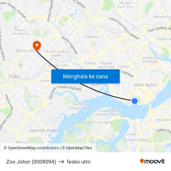 Zoo Johor (0008094) to fesko utm map
